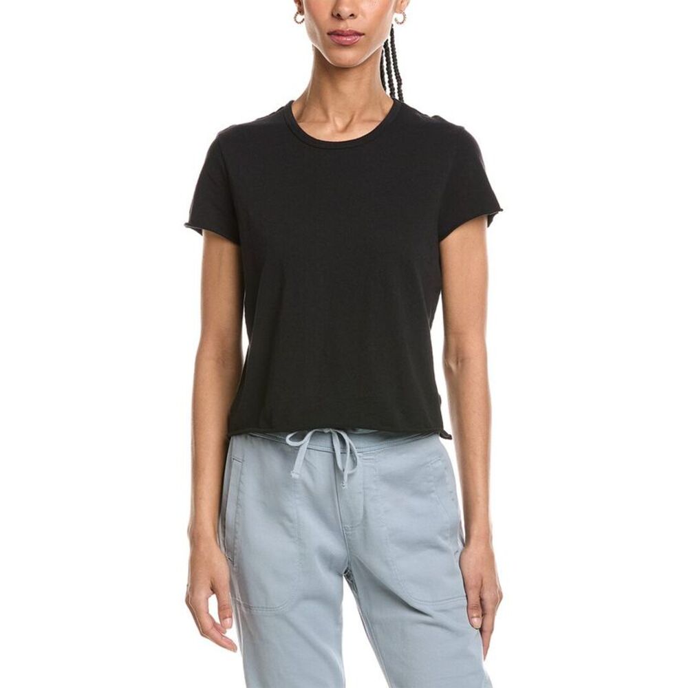 James Perse Womens  Vintage Little Boy T-Shirt, Black